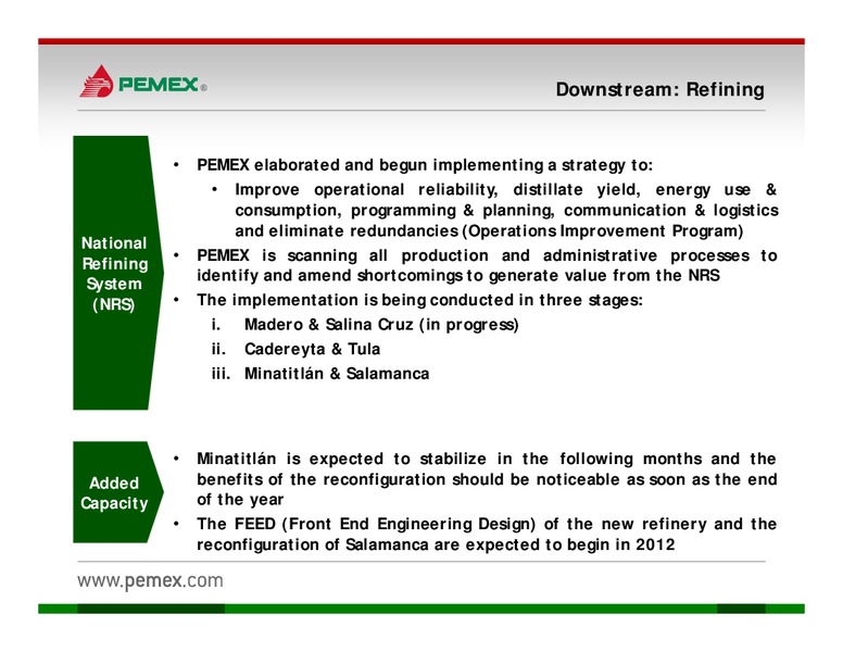 Investor Presentation – PEMEX – slide 23