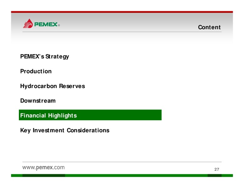Investor Presentation – PEMEX – slide 25