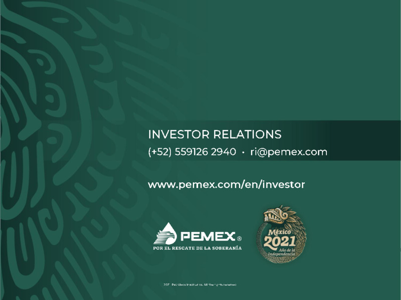 July 2021 Main Production and Financial Indicators – PEMEX – slide 16
