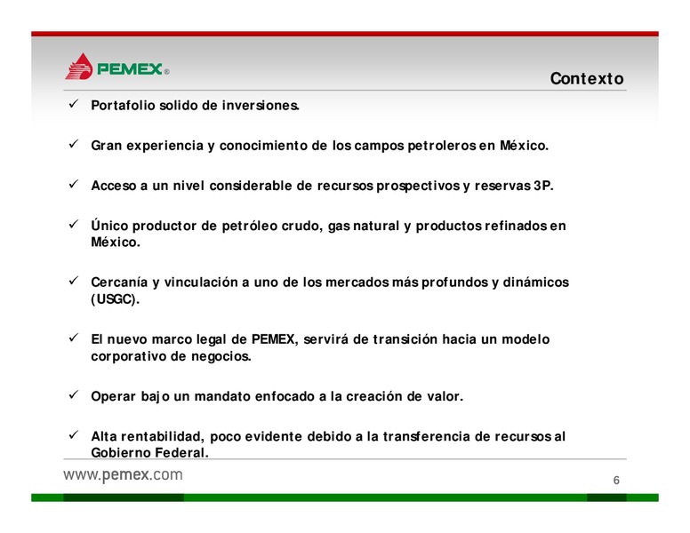 Presentacin a Inversionistas – PEMEX – slide 6