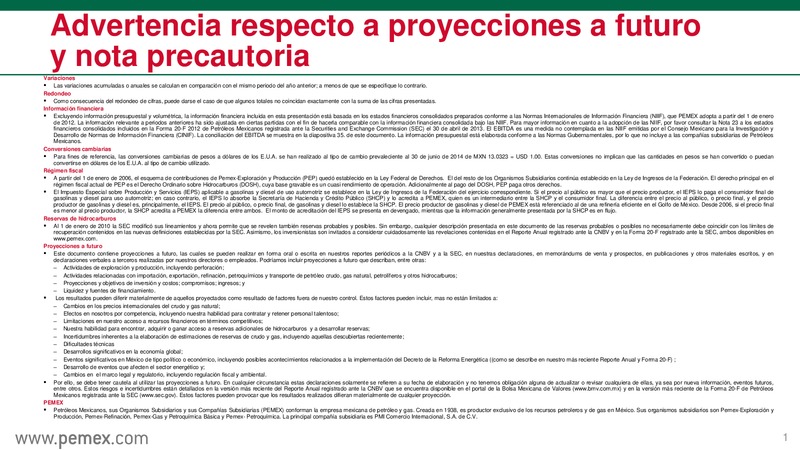 Reforma Energtica en Mxico y PEMEX como Empresa Productiva del Estado – PEMEX – slide 2
