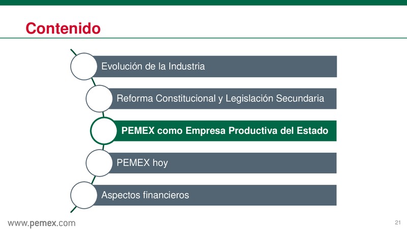 Reforma Energtica en Mxico y PEMEX como Empresa Productiva del Estado – PEMEX – slide 22