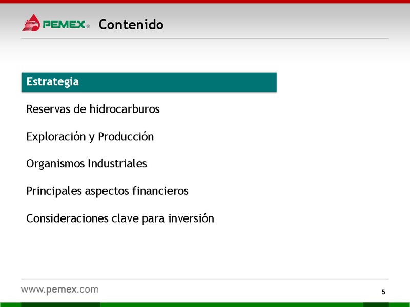 Presentacin a Inversionistas – PEMEX – slide 5