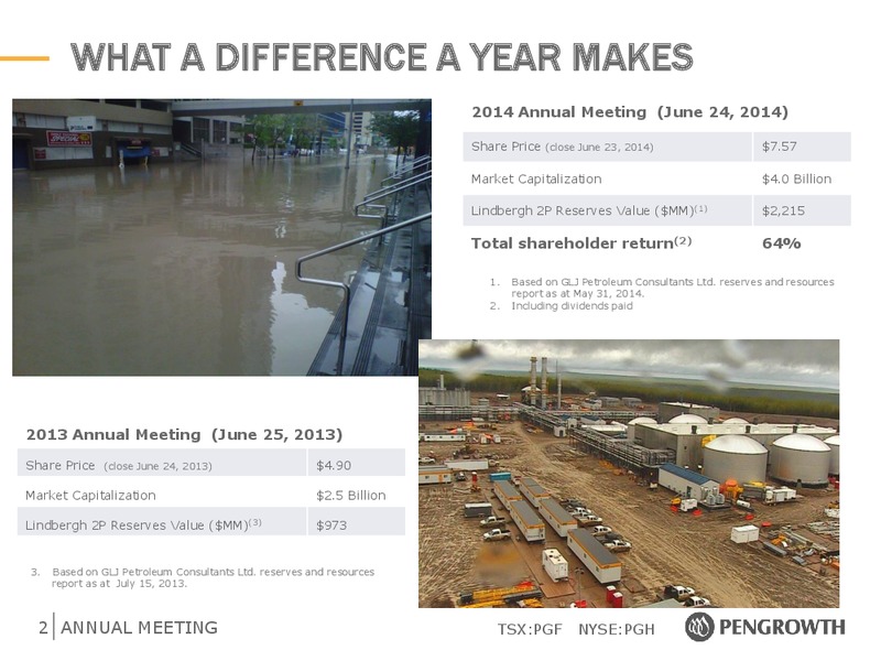 2014 Annual Meeting and Lindbergh Reserves Update – Pengrowth Energy Corp – slide 2