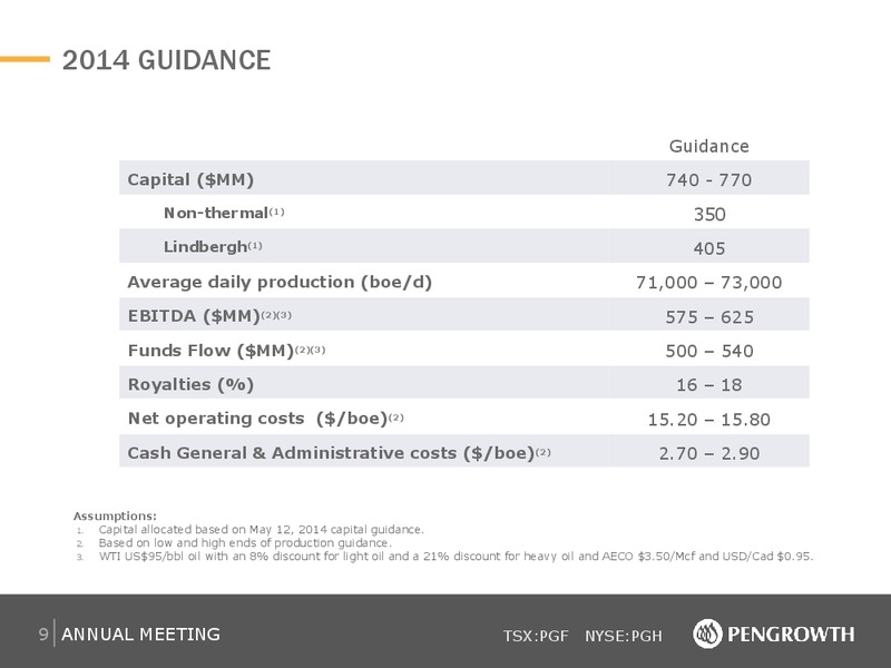 2014 Annual Meeting and Lindbergh Reserves Update – Pengrowth Energy Corp – slide 9