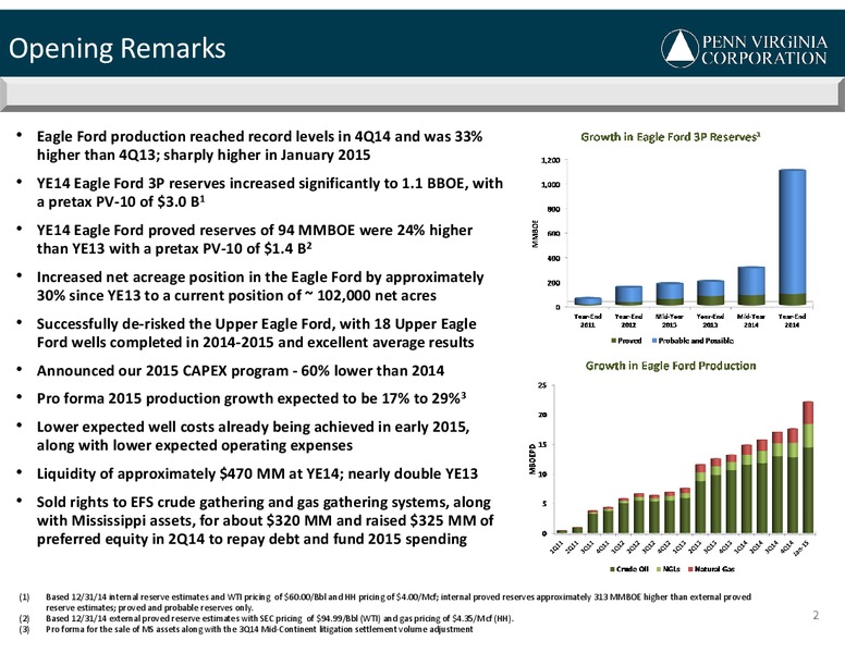 4Q-2014 Earnings Call – Penn Virginia Corp – slide 2