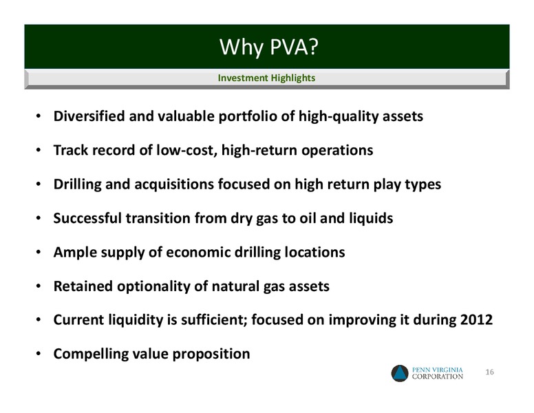 40TH ANNUAL HOWARD WEIL ENERGY CONFERENCE – Penn Virginia Corp – slide 15