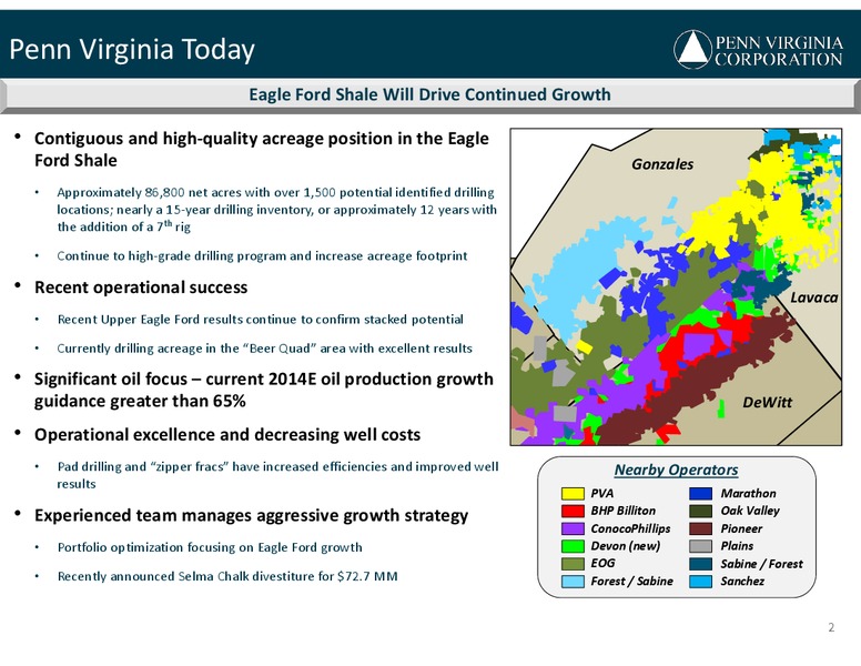 JEFFERIES BOSTON ENERGY SYMPOSIUM – Penn Virginia Corp – slide 2