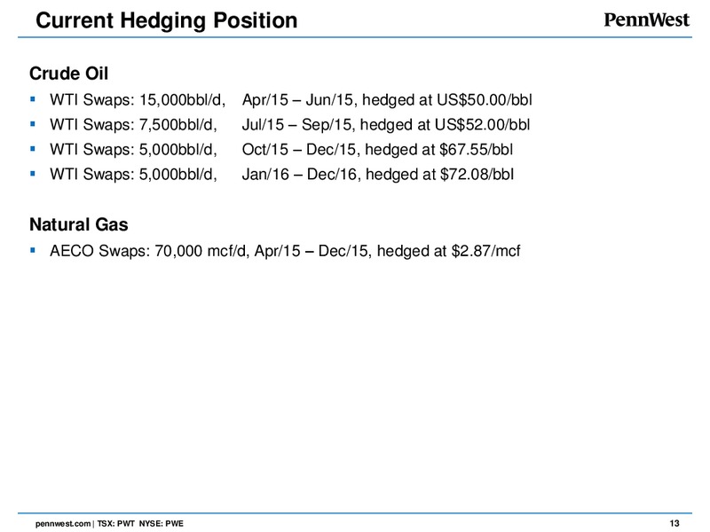 MAY 2015 CORPORATE PRESENTATION – Penn West Petroleum Ltd. – slide 11