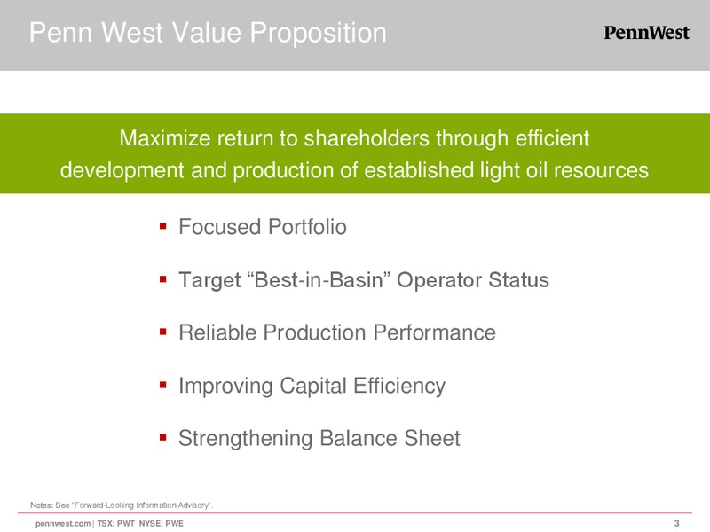 CORPORATE PRESENTATION – Penn West Petroleum Ltd. – slide 3