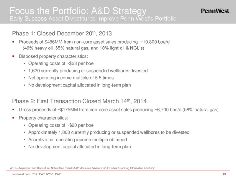 CORPORATE PRESENTATION – Penn West Petroleum Ltd. – slide 13