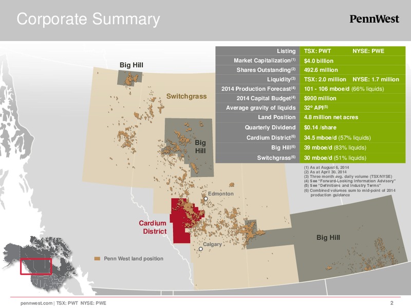 CORPORATE PRESENTATION – Penn West Petroleum Ltd. – slide 2