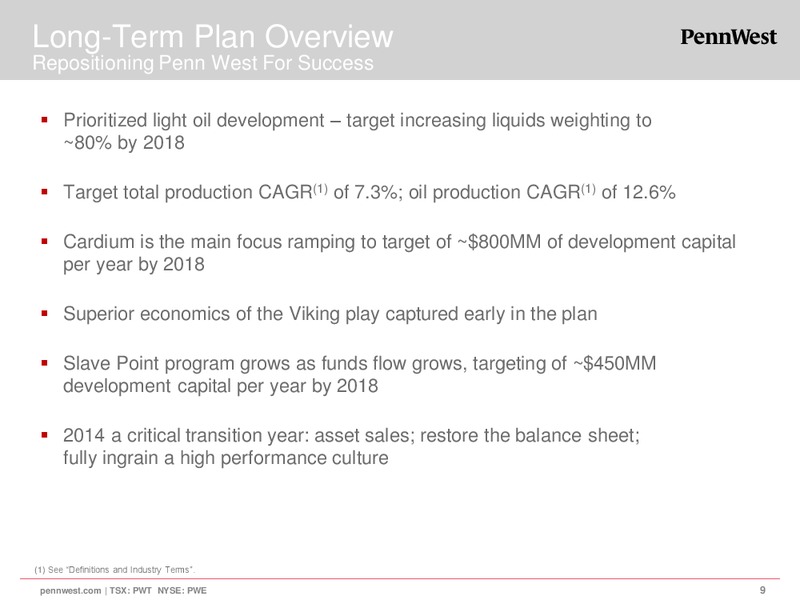Q3 2013 EARNINGS CALL – Penn West Petroleum Ltd. – slide 8