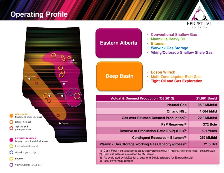 PETERS & CO ENERGY CONFERENCE – Perpetual Energy Inc – slide 3