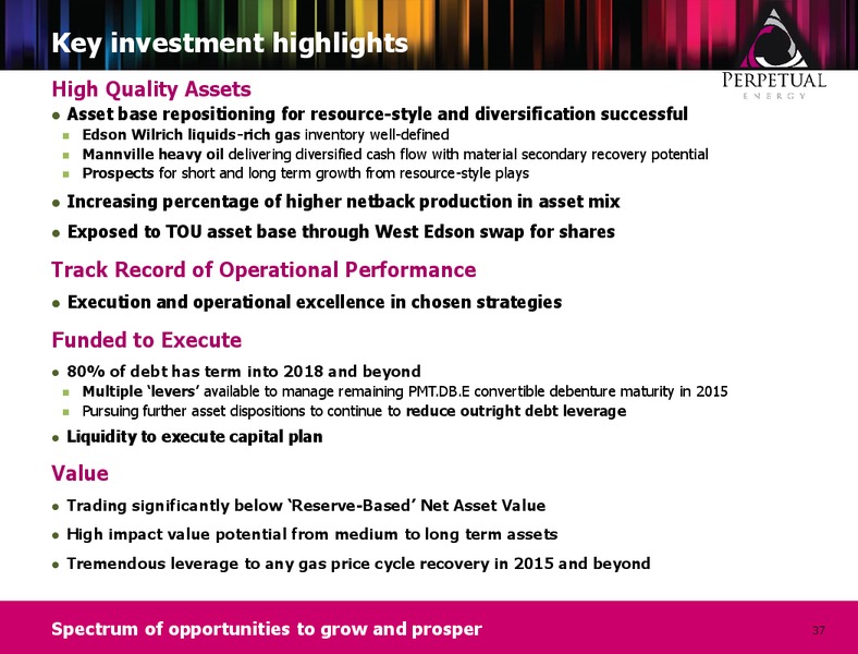 MARCH 2015 CORPORATE PRESENTATION – Perpetual Energy Inc – slide 36