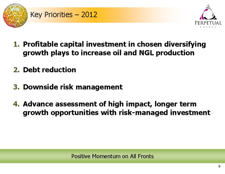 2012 EARNINGS CALL – Perpetual Energy Inc – slide 9
