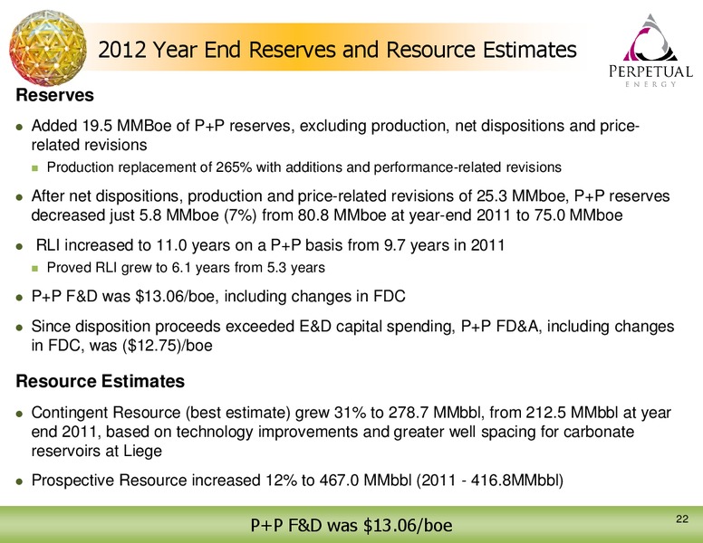 2012 EARNINGS CALL – Perpetual Energy Inc – slide 22