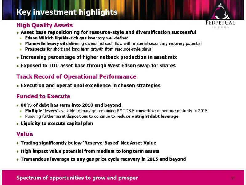 FIRSTENERGY 2015 EAST COAST ENERGY CONFERENCE – Perpetual Energy Inc – slide 37