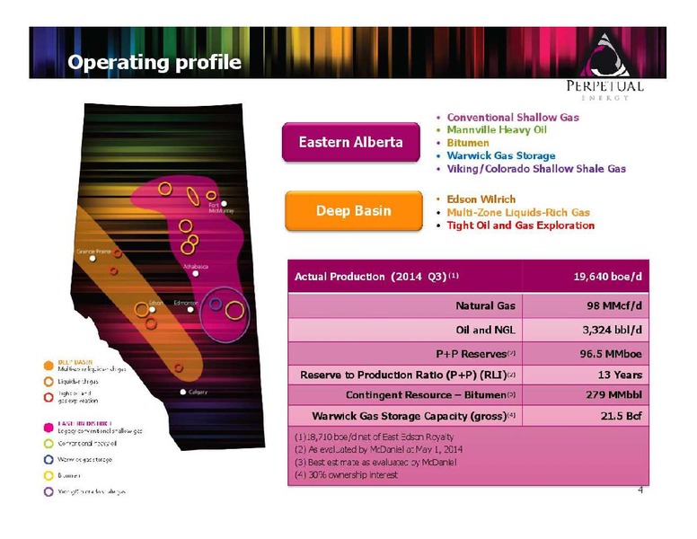FIRSTENERGY CAPITAL ENERGY GROWTH CONFERENCE – Perpetual Energy Inc – slide 4