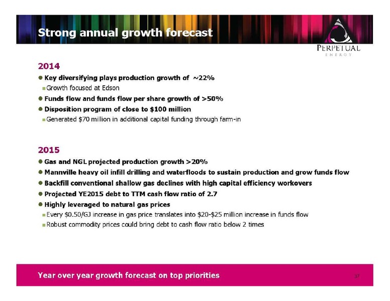 FIRSTENERGY CAPITAL ENERGY GROWTH CONFERENCE – Perpetual Energy Inc – slide 37