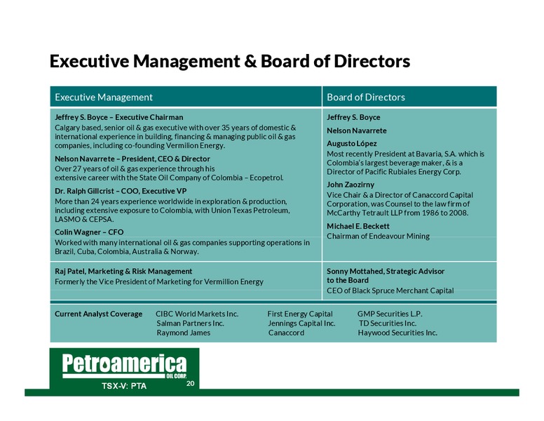 January 2014 Corporate Presentation – Petroamerica Oil Corp – slide 21
