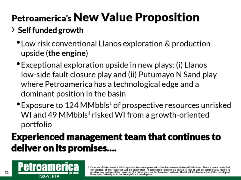 September 2014 Corporate Presentation – Petroamerica Oil Corp – slide 21