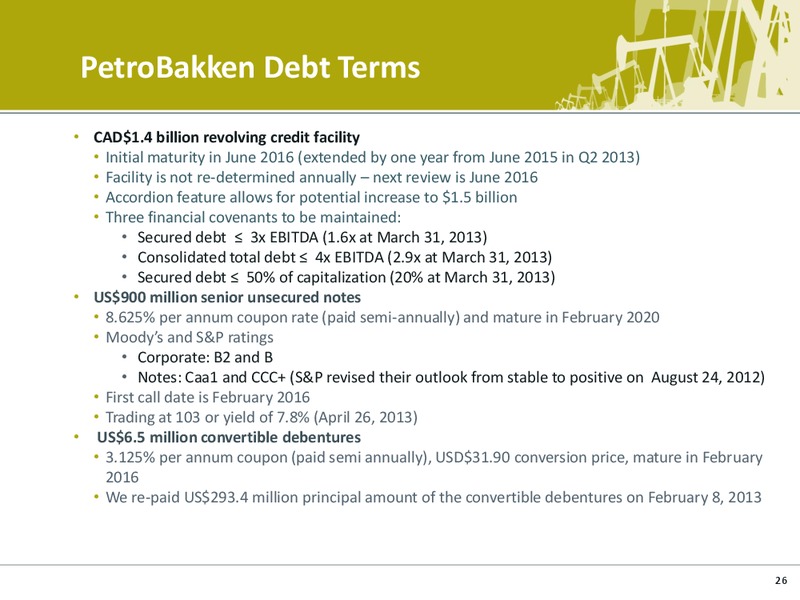 Q1 2013 EARNINGS CALL – Petrobakken Energy Ltd. – slide 25