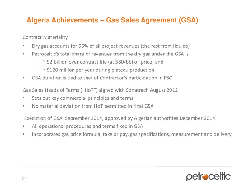 Capital Markets Day – Petroceltic International Plc – slide 20