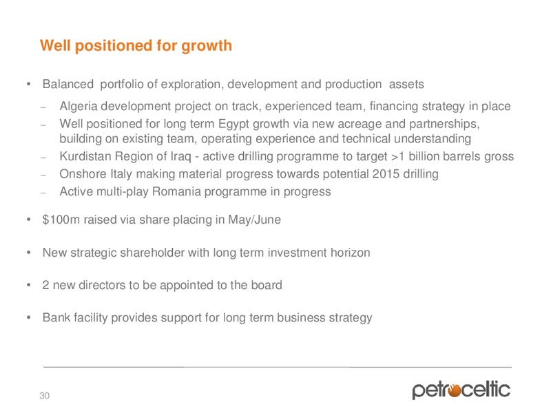 Annual General Meeting – Petroceltic International Plc – slide 30