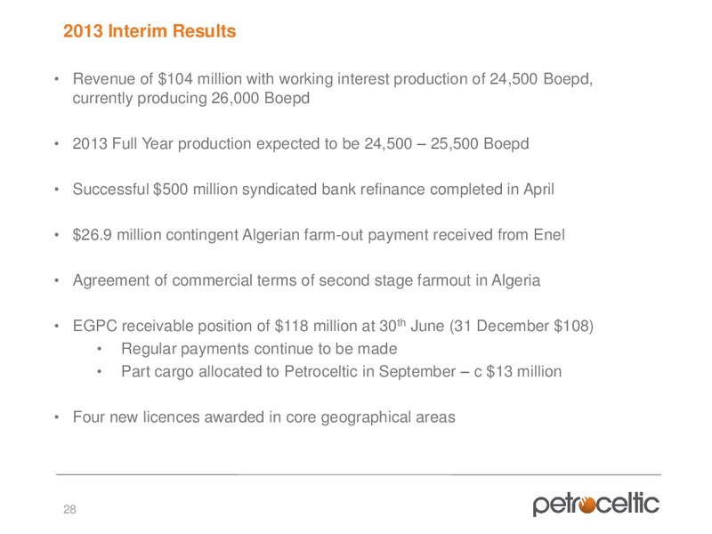 Interim Results – Petroceltic International Plc – slide 28