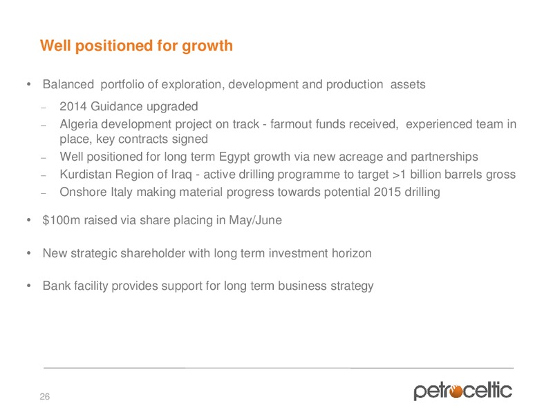 Oil barrel Conference – Petroceltic International Plc – slide 26