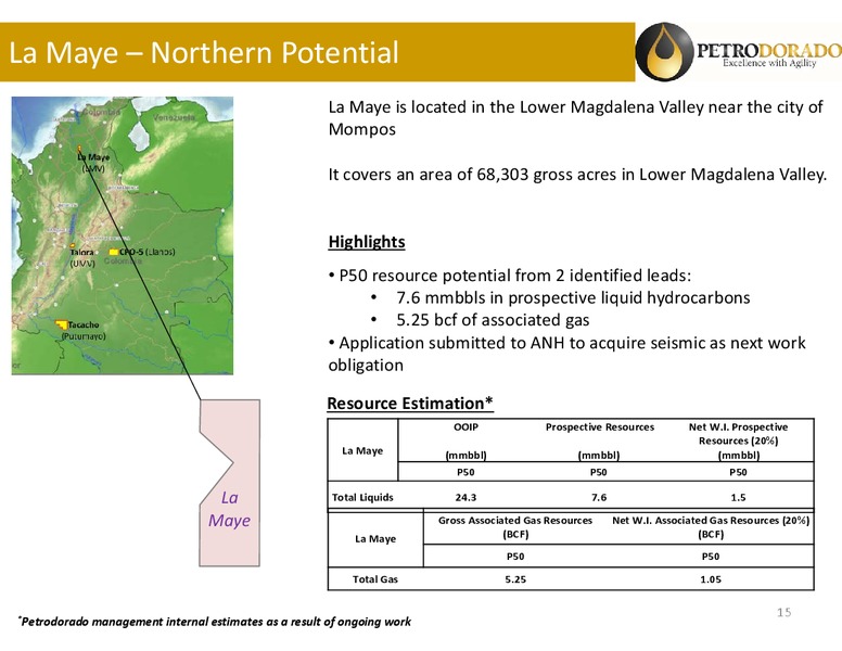 CorporatePresentation – Petrodorado Energy Ltd. – slide 15