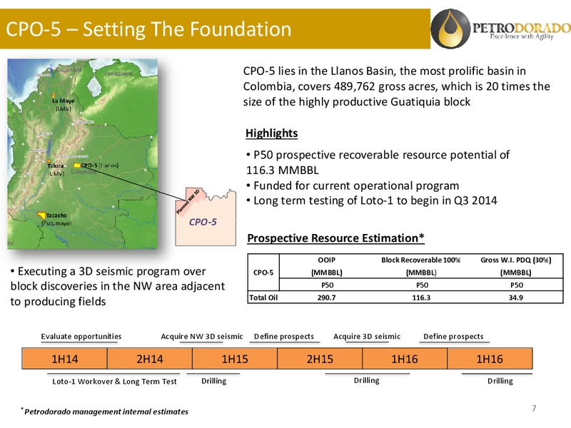 CORPORATE PRESENTATION – Petrodorado Energy Ltd. – slide 7