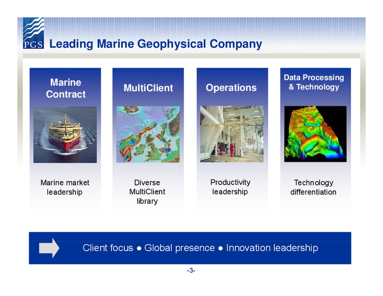 PARETO SECURITIES OIL & OFFSHORE CONFERENCE – Petroleum Geo Services (PGS) – slide 3