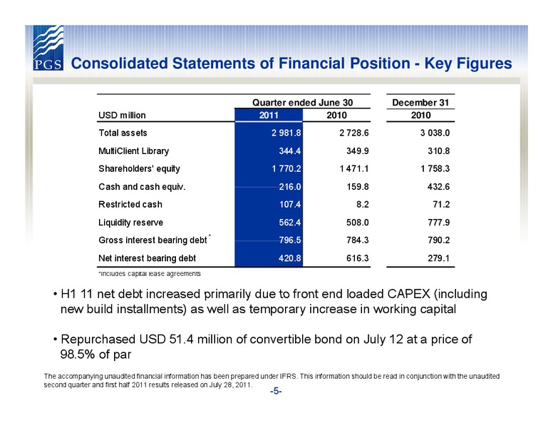 PARETO SECURITIES OIL & OFFSHORE CONFERENCE – Petroleum Geo Services (PGS) – slide 5