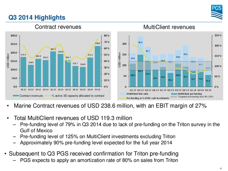 THIRD QUARTER 2014 RESULTS – Petroleum Geo Services (PGS) – slide 7
