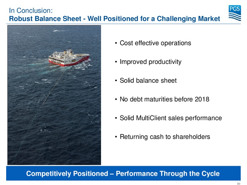 THIRD QUARTER 2014 RESULTS – Petroleum Geo Services (PGS) – slide 29