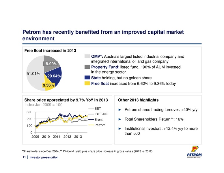 MAY 2014 INVESTOR PRESENTATION – PETROM – slide 11