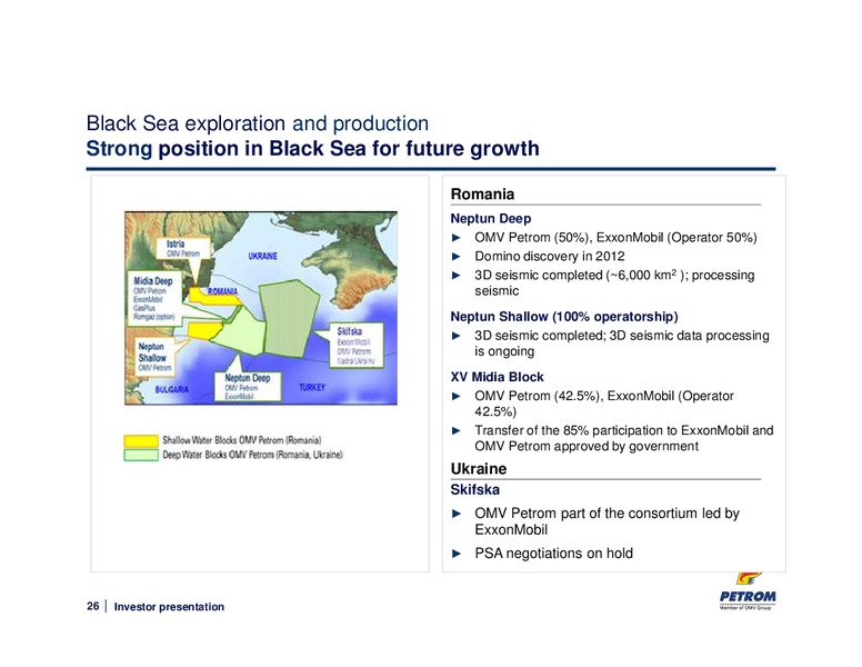 MAY 2014 INVESTOR PRESENTATION – PETROM – slide 26