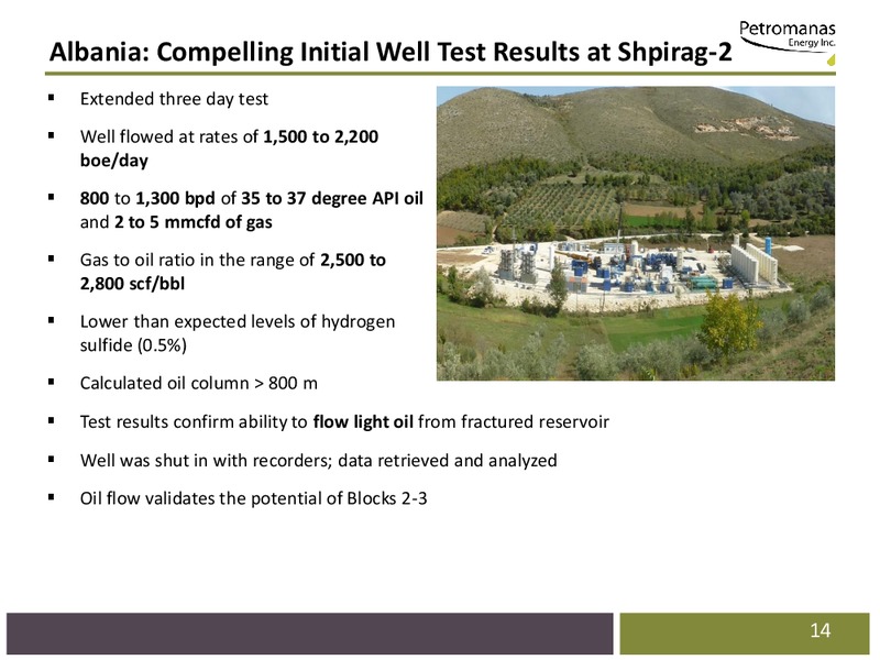 CORPORATE PRESENTATION – Petromanas – slide 12