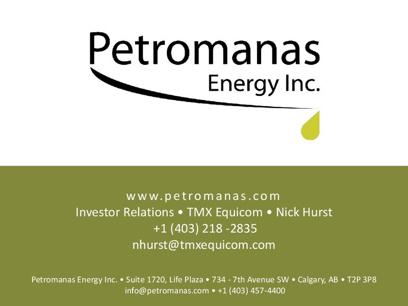 CORPORATE PRESENTATION – Petromanas – slide 27