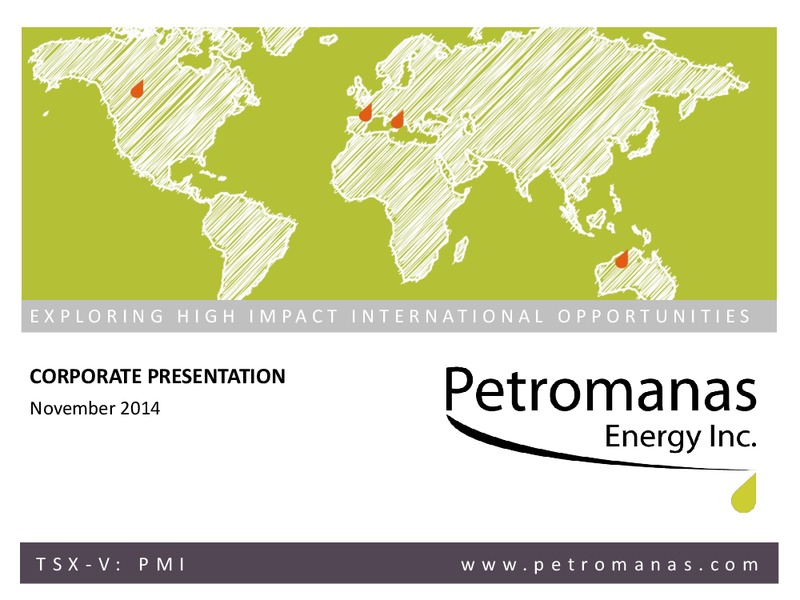 CORPORATE PRESENTATION – Petromanas – slide 1