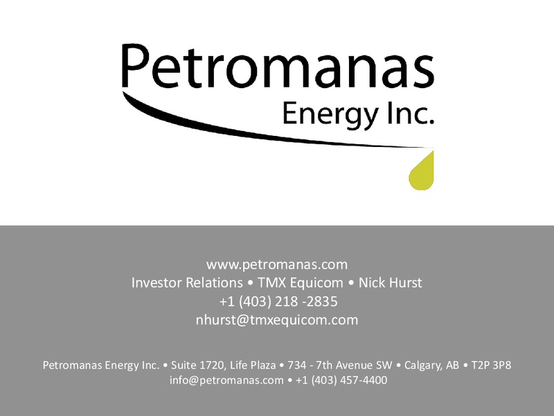 CORPORATE PRESENTATION – Petromanas – slide 37