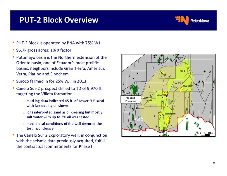 INVESTOR PRESENTATION – Petronova Inc. – slide 9