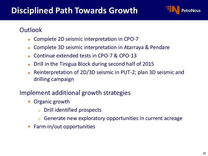 Operational Update – Petronova Inc. – slide 21