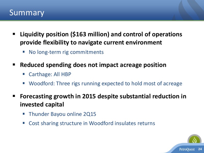 CORPORATE PRESENTATION – Petroquest Energy Inc. – slide 23