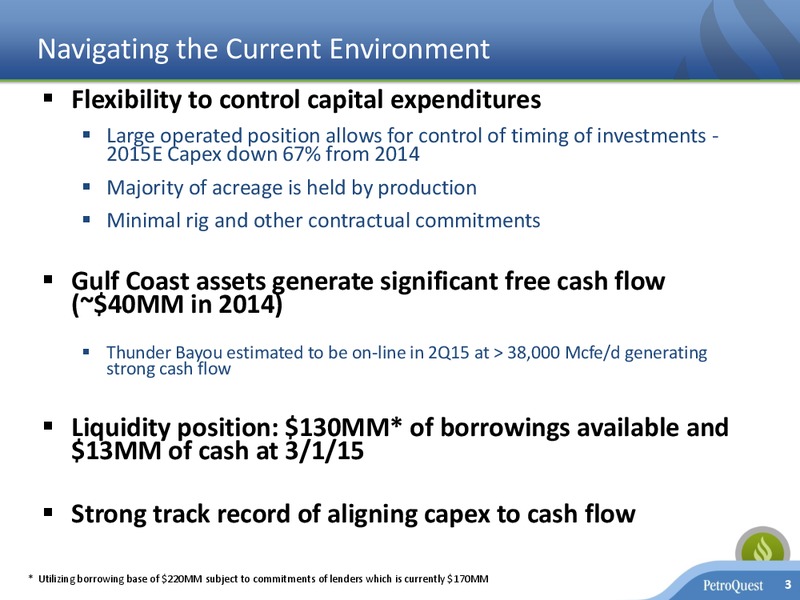INVESTOR PRESENTATION – Petroquest Energy Inc. – slide 2