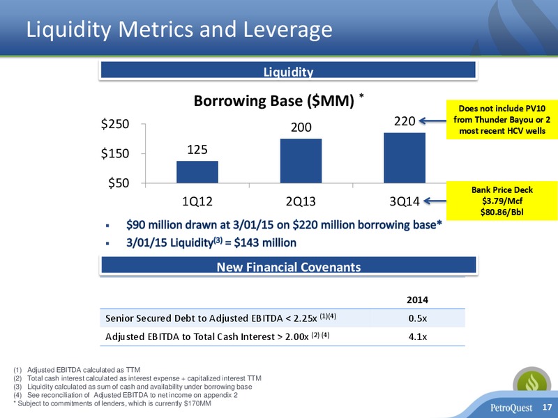 INVESTOR PRESENTATION – Petroquest Energy Inc. – slide 16