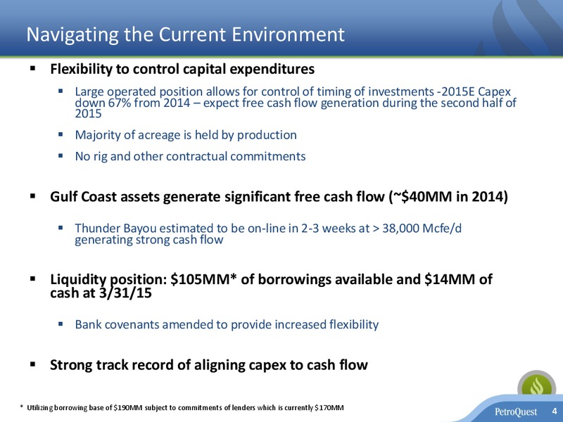 Q1 2015 EARNINGS CALL – Petroquest Energy Inc. – slide 3