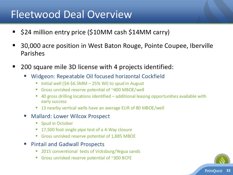 Investor Presentation – Petroquest Energy Inc. – slide 31